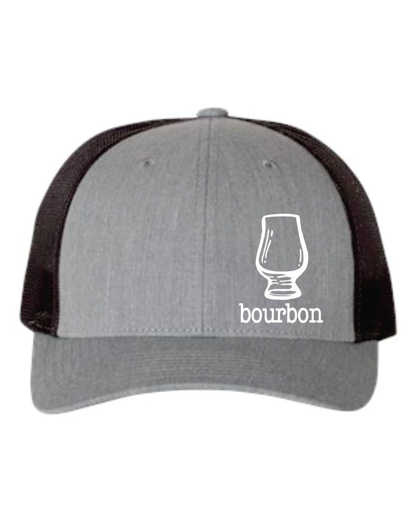 Hat Stitched with Bourbon Glass